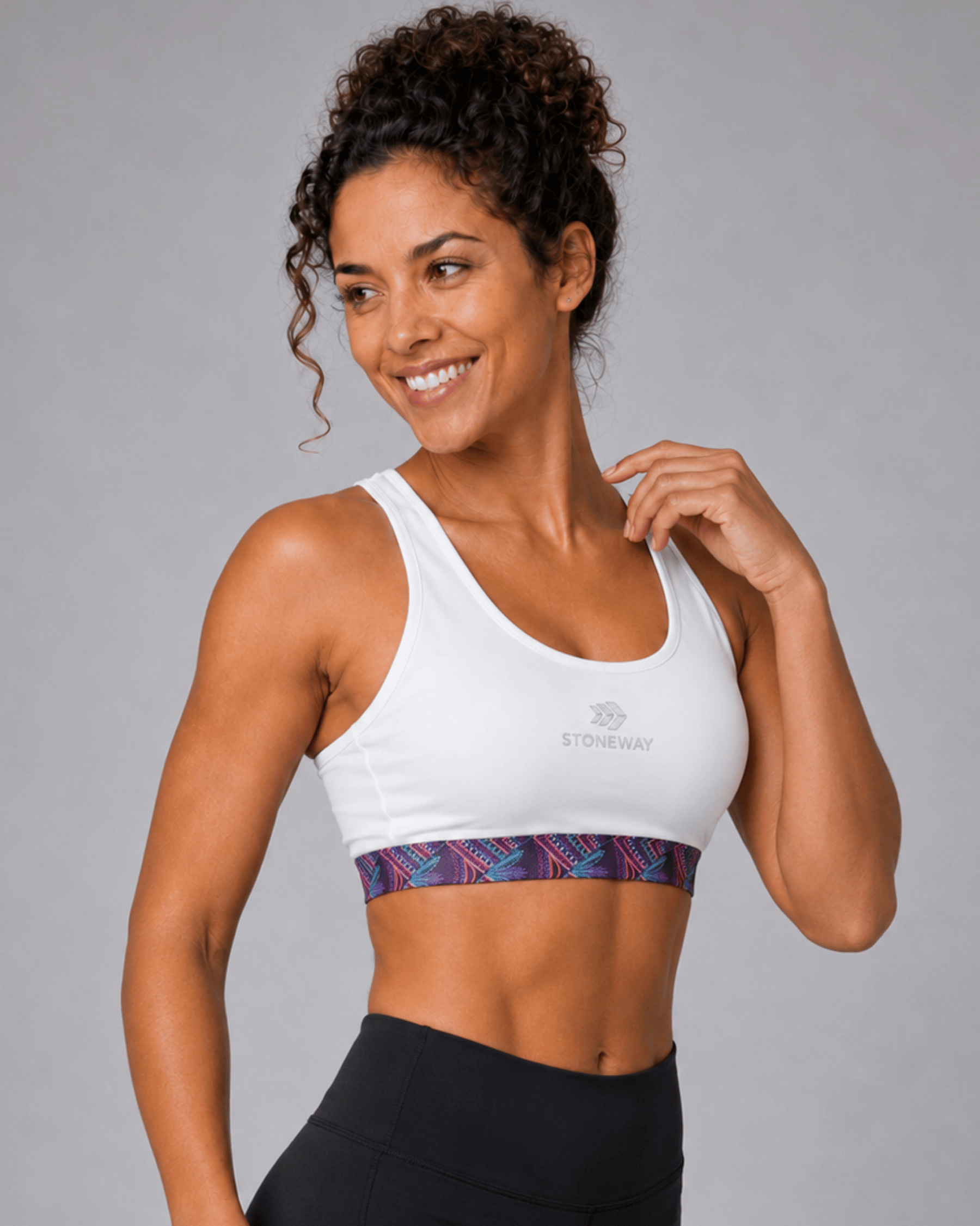 Top com Bojo Senselight EASY - Branco + Estampa Andes