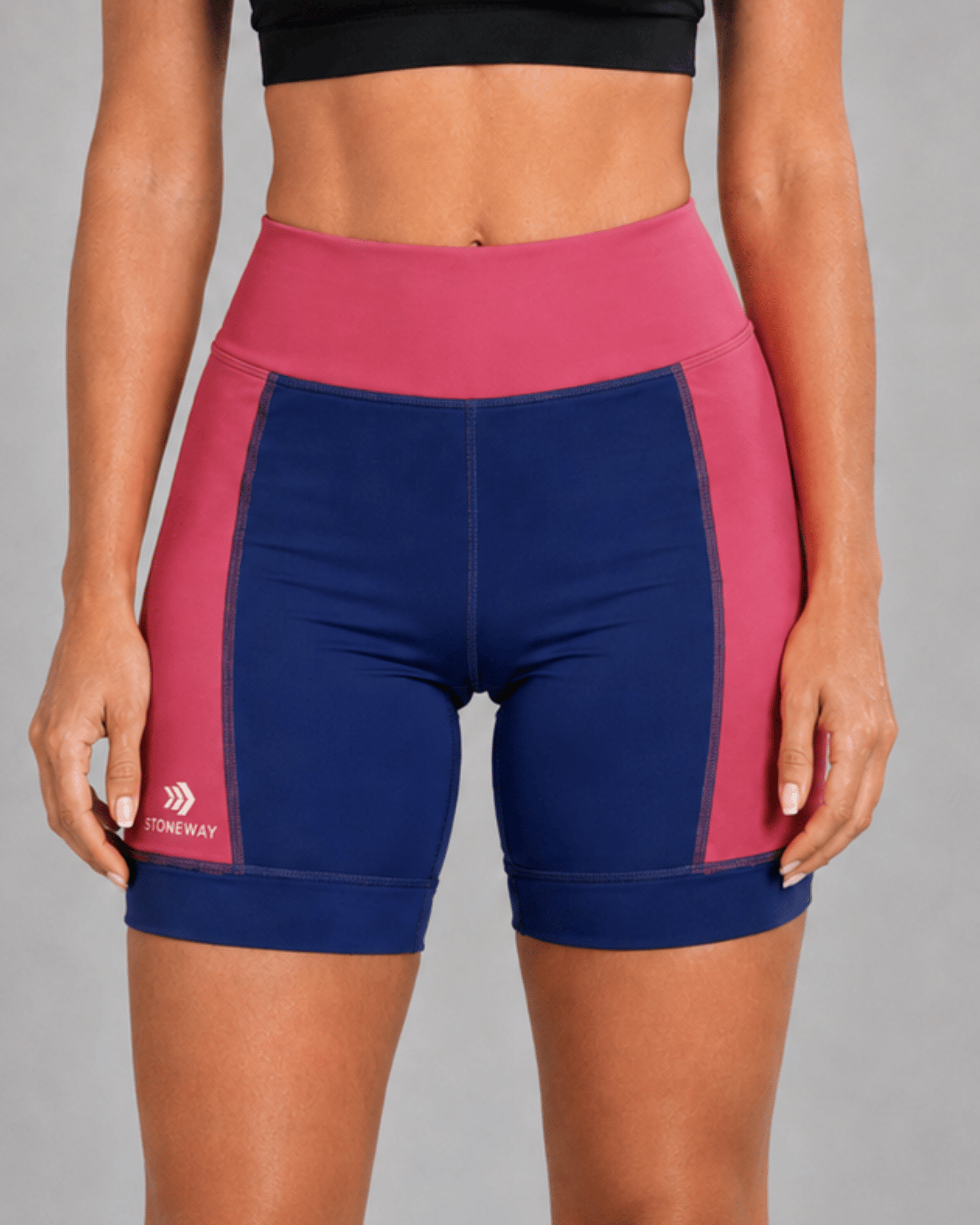 Bermuda Com Bolsos EXTREME RUN V3 – Azul Marinho + Rosa Cassis