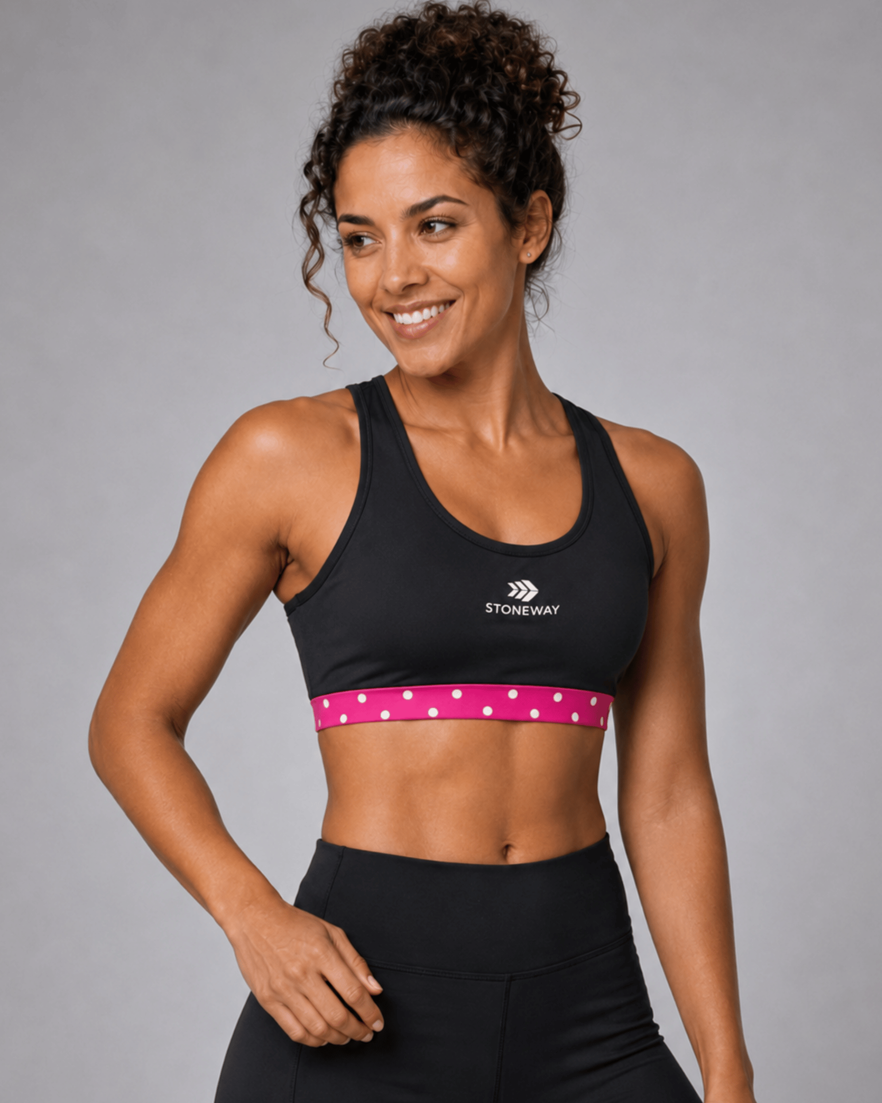 Top com Bojo Senselight EASY - Preto + Estampa Medina