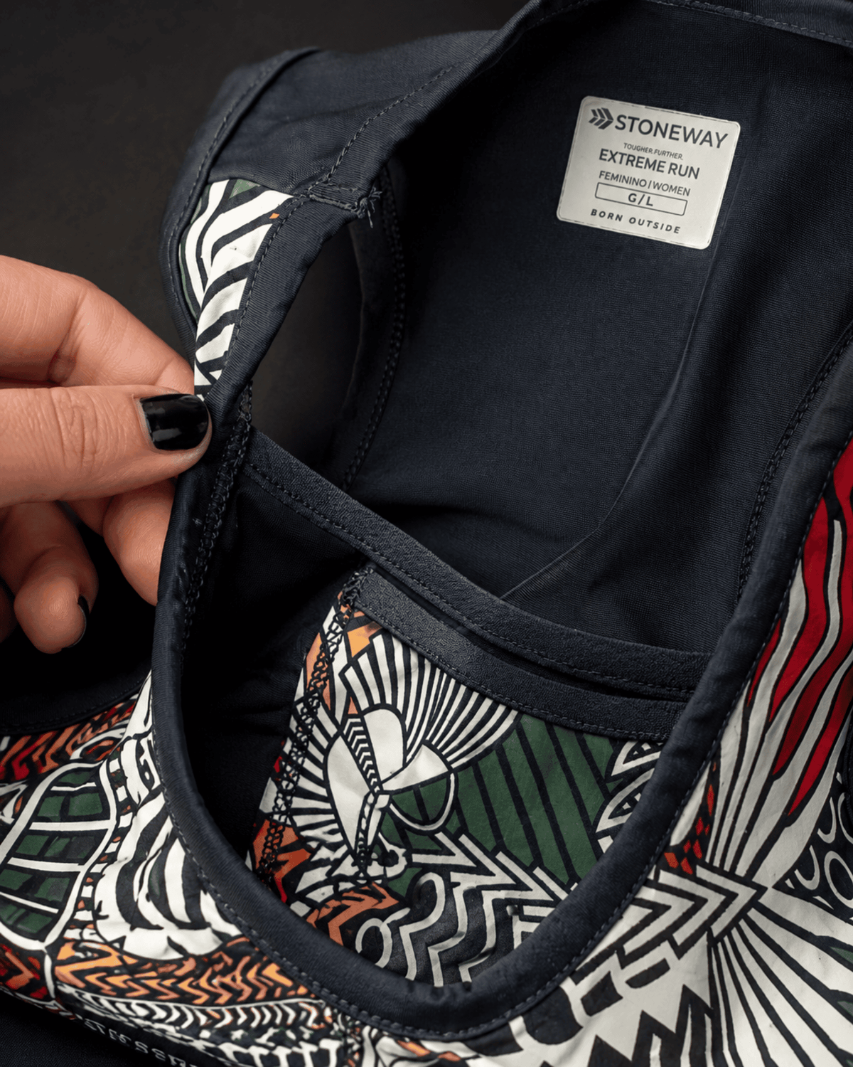 Top com Bolso Extreme Run CryoFlex - Preto + Estampa Tapajós
