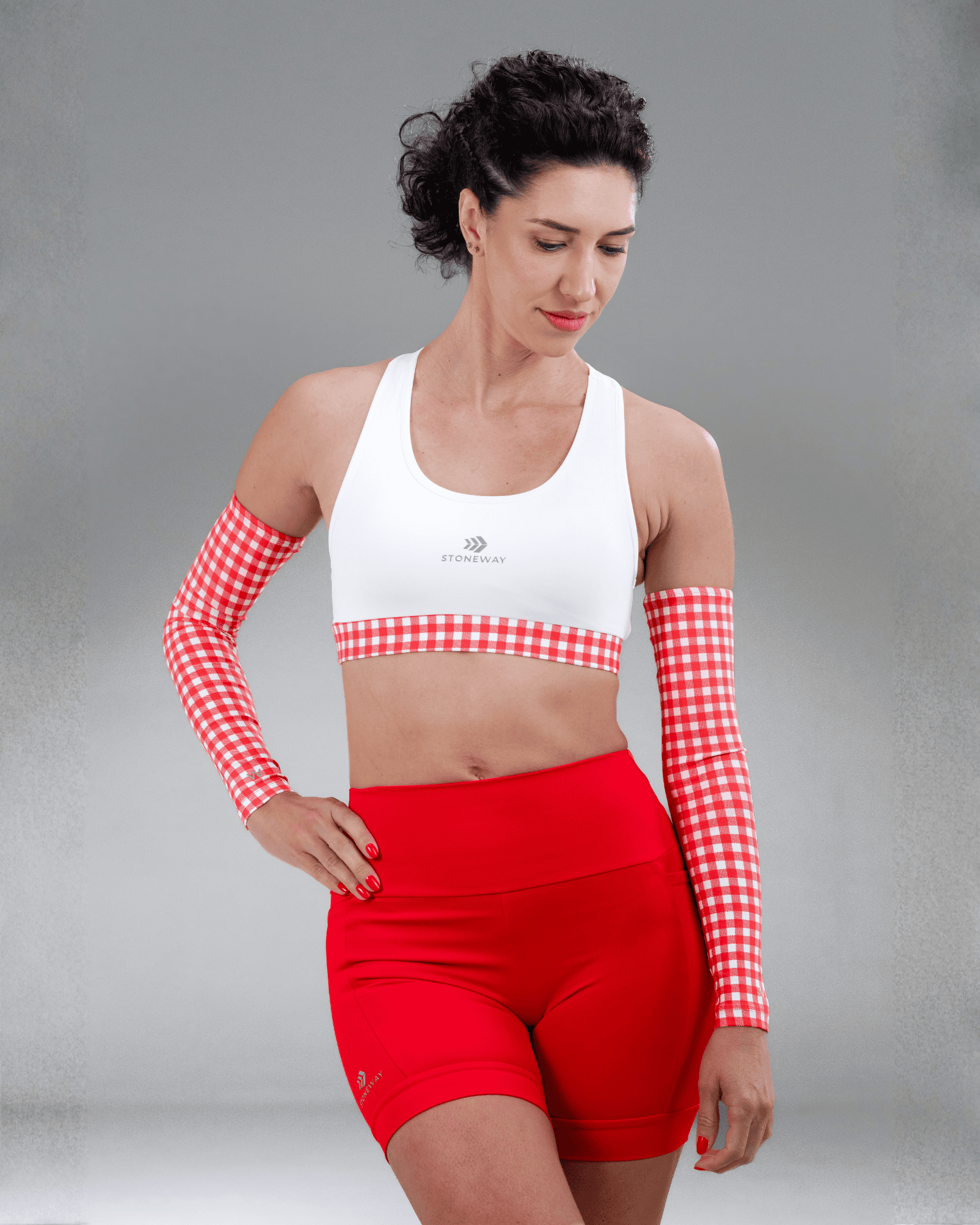 Manguito FITNESS - Estampa Vichy Cereja