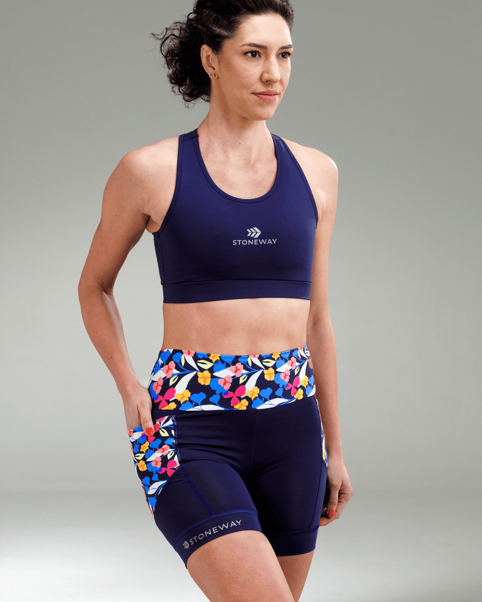 Bermuda Aquaflex EXTREME RUN V3 - Marinho + Estampa Santorini