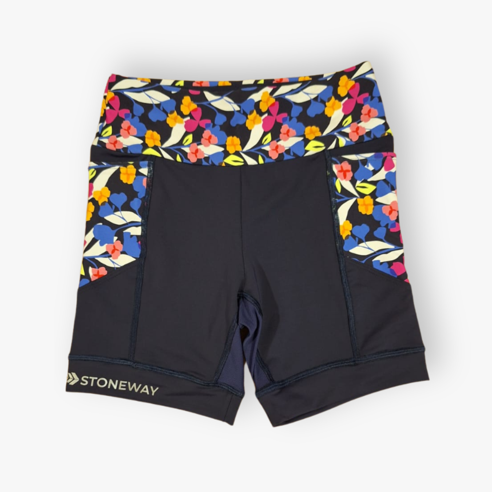 Bermuda Com Bolsos EXTREME RUN V3 - Estampa Santorini +Azul Marinho