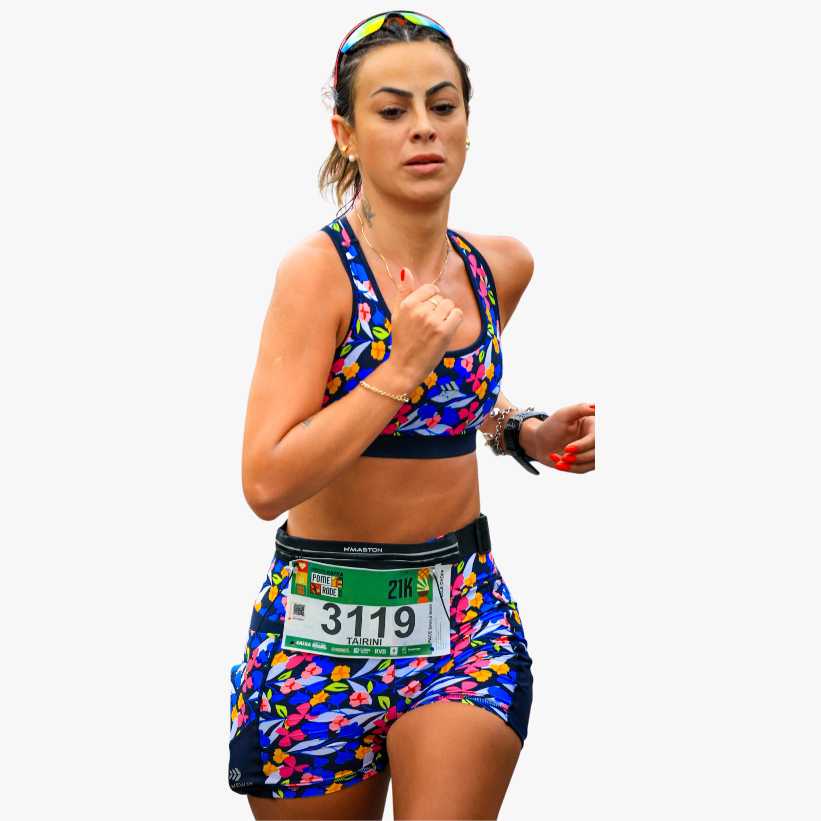 Top Fitness RP com Bojo - Estampa Santorini + Azul Marinho