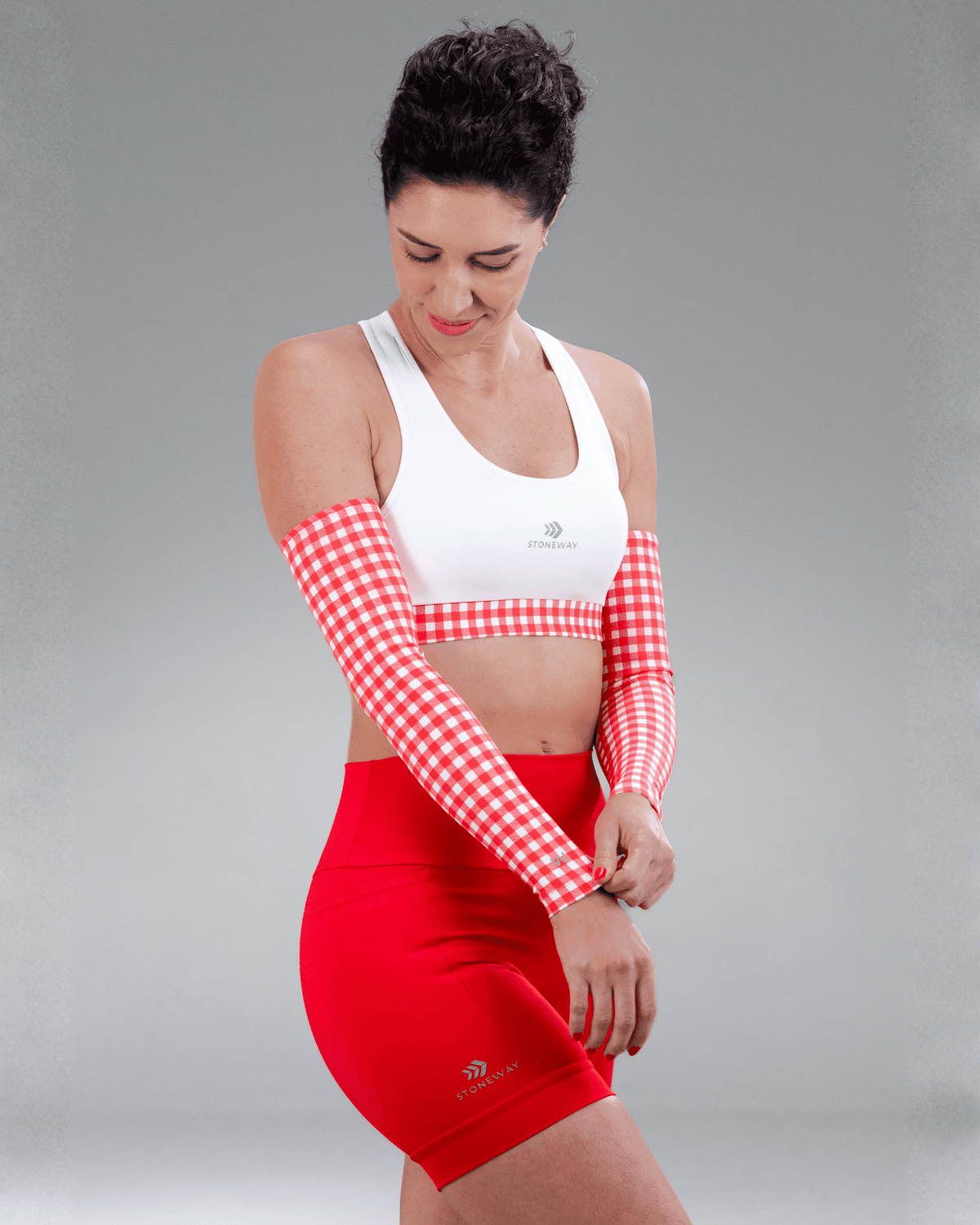 Manguito FITNESS - Estampa Vichy - Cereja