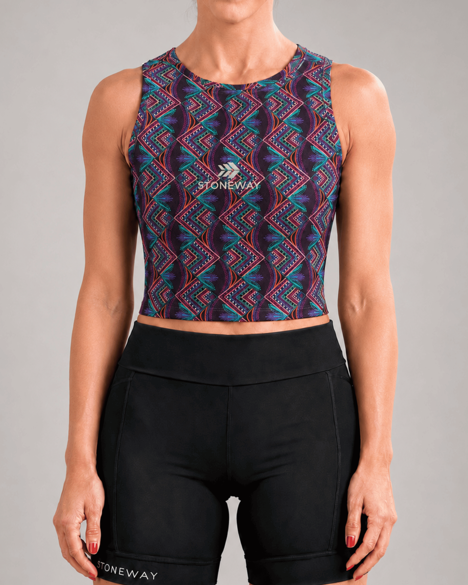 Regata Cropped Fitness JUMP - Estampa Andes- Roxo