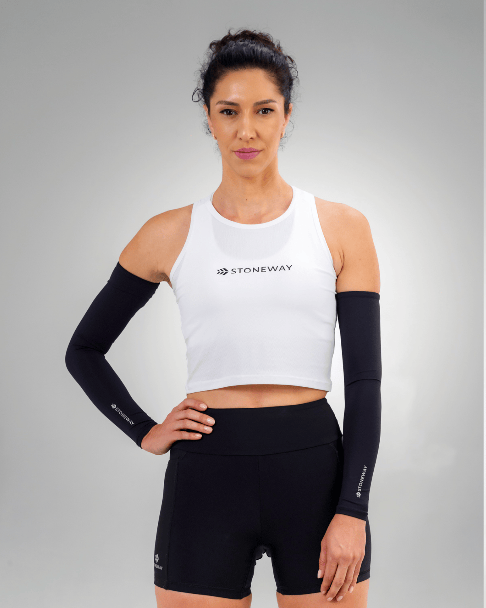 Regata Cropped Flexdry Active - Branco com Preto