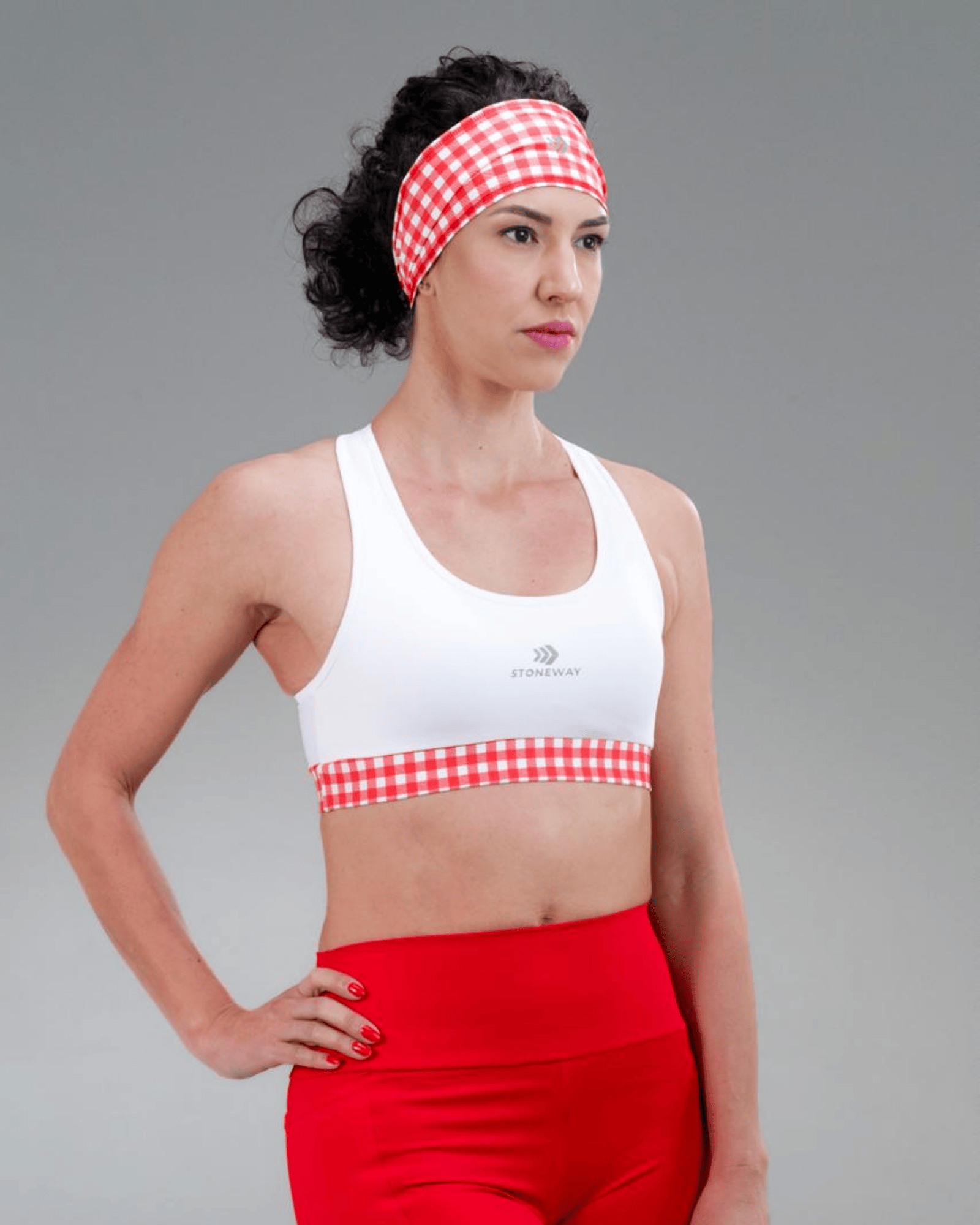 Top Senselight EASY com Bojo - Branco e Vichy - Cereja