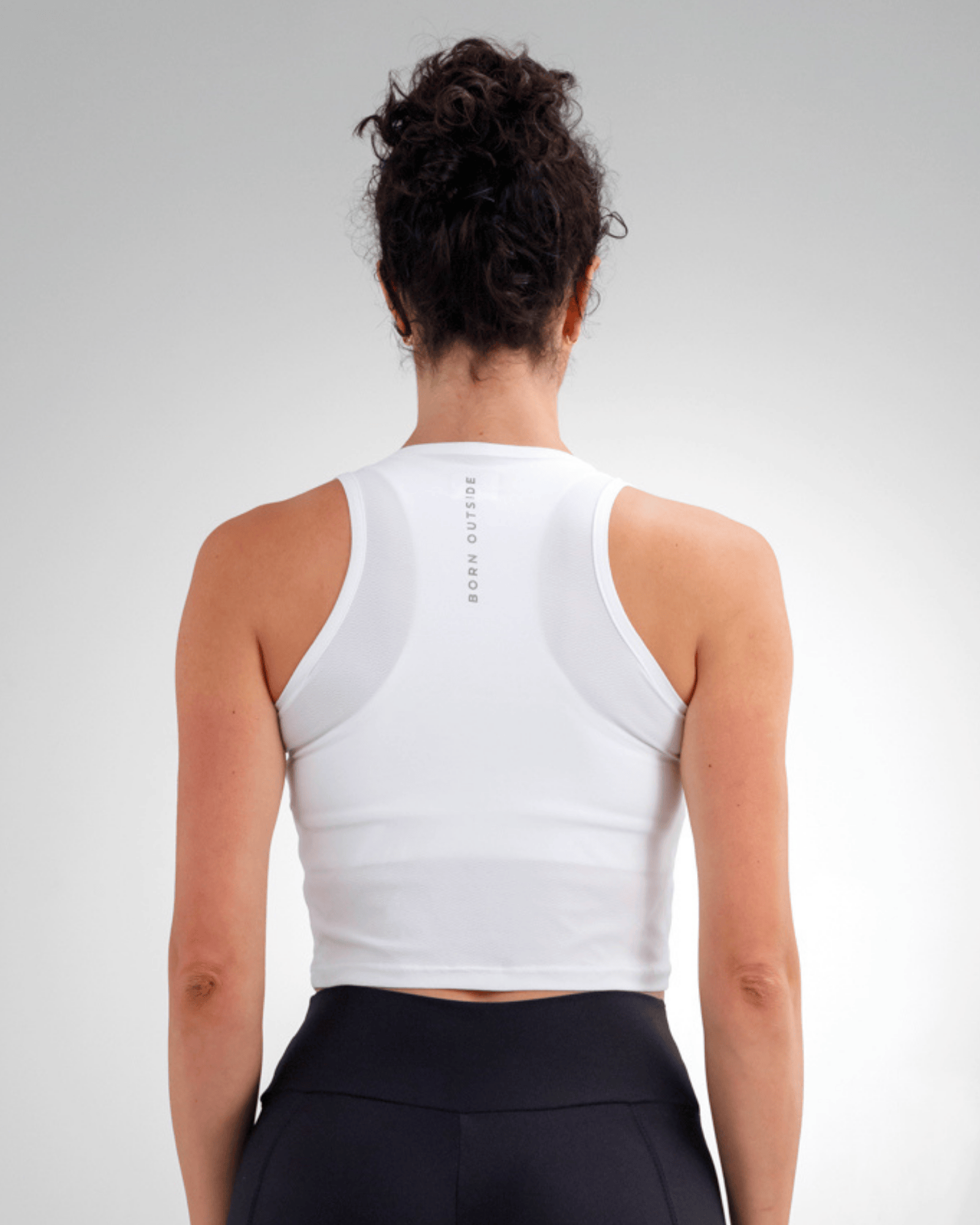 Regata Cropped Flexdry Active - Branco com Preto