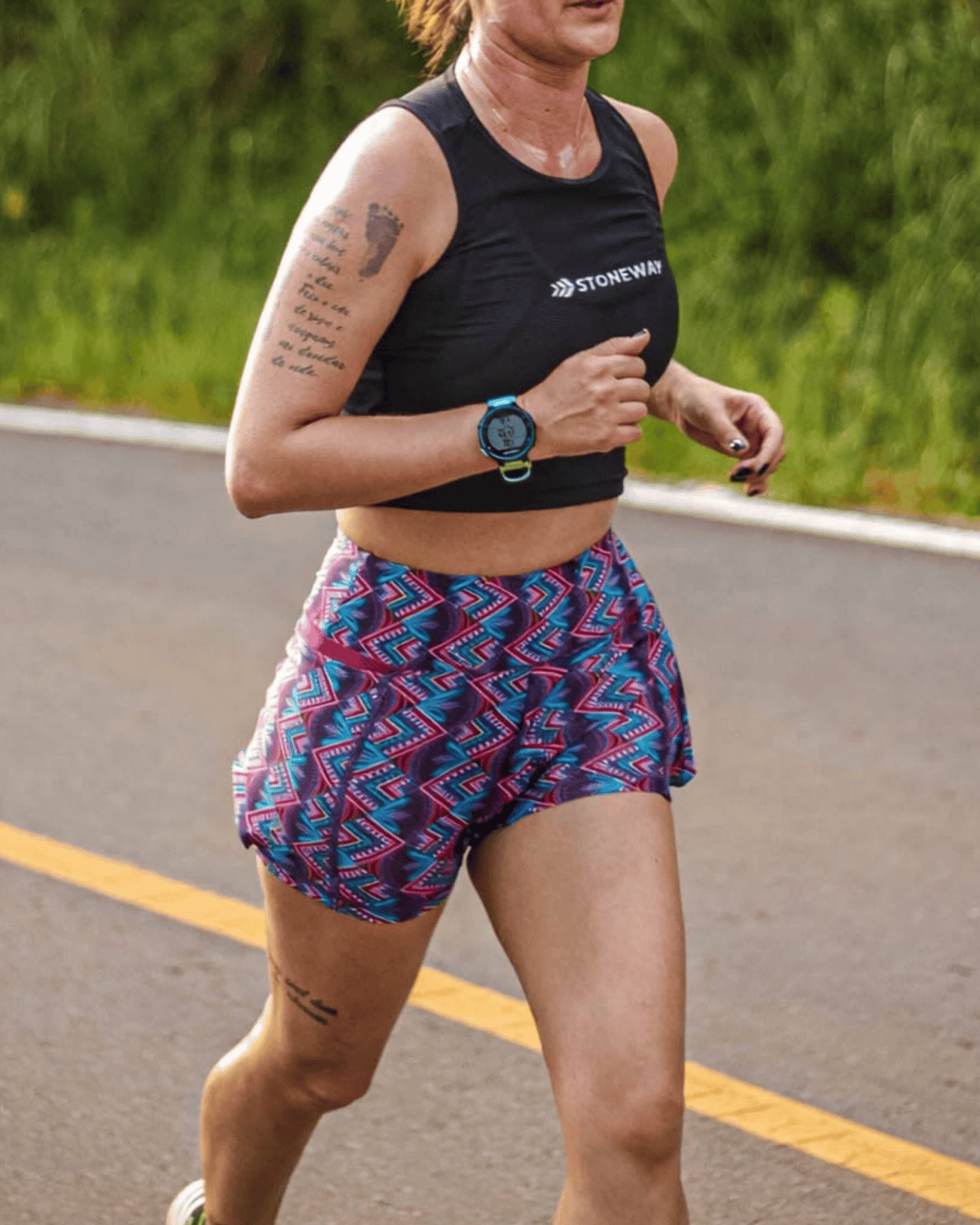 Short Com Bolsos RP Fitness - Estampa Andes (Roxo/Berinjela)