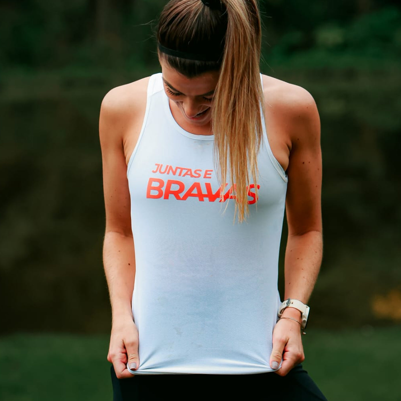 Regata Juntas e Bravas Flexdry ACTIVE - Branco + Laranja
