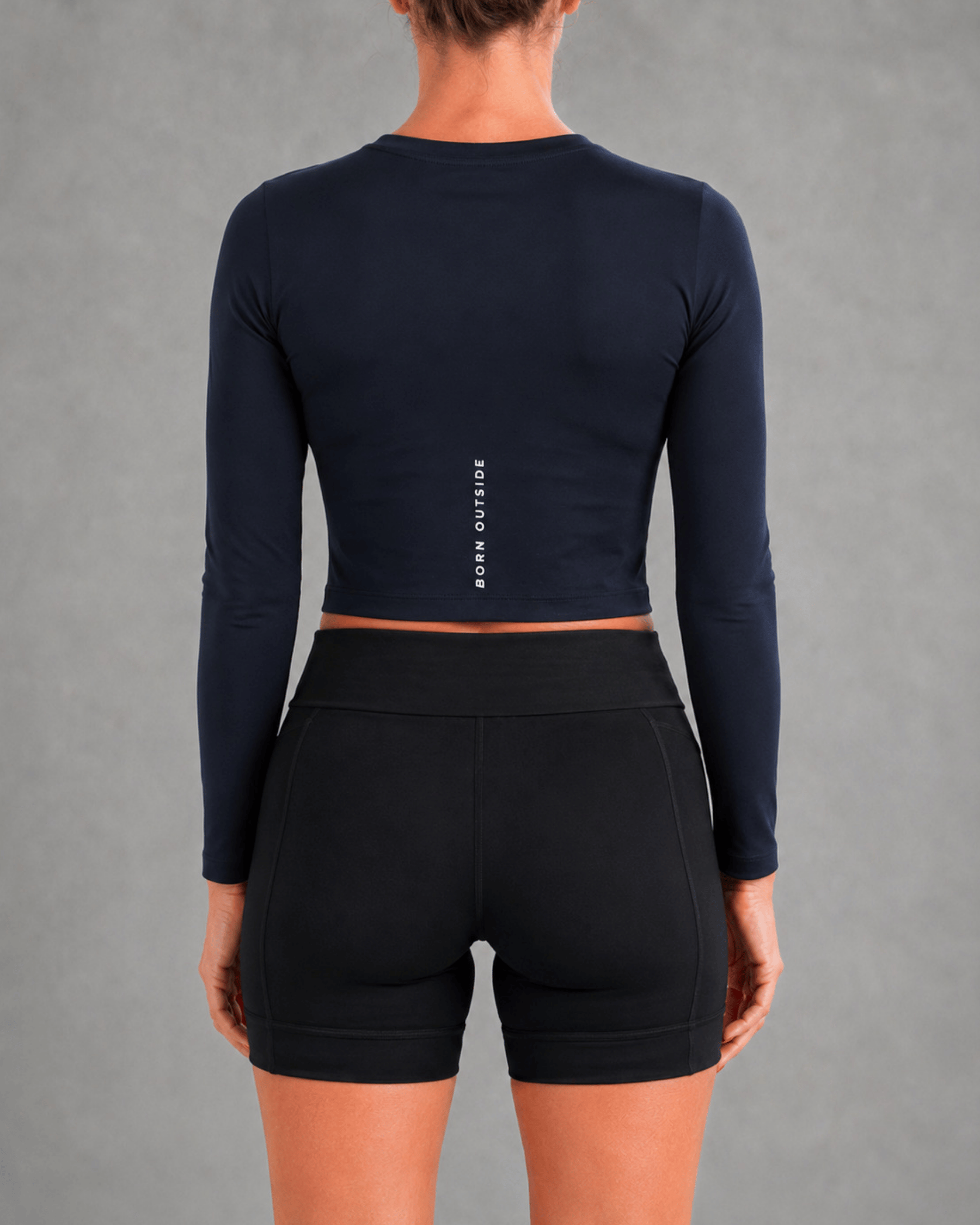 Blusa Cropped Manga Longa Senselight LAP - Preto