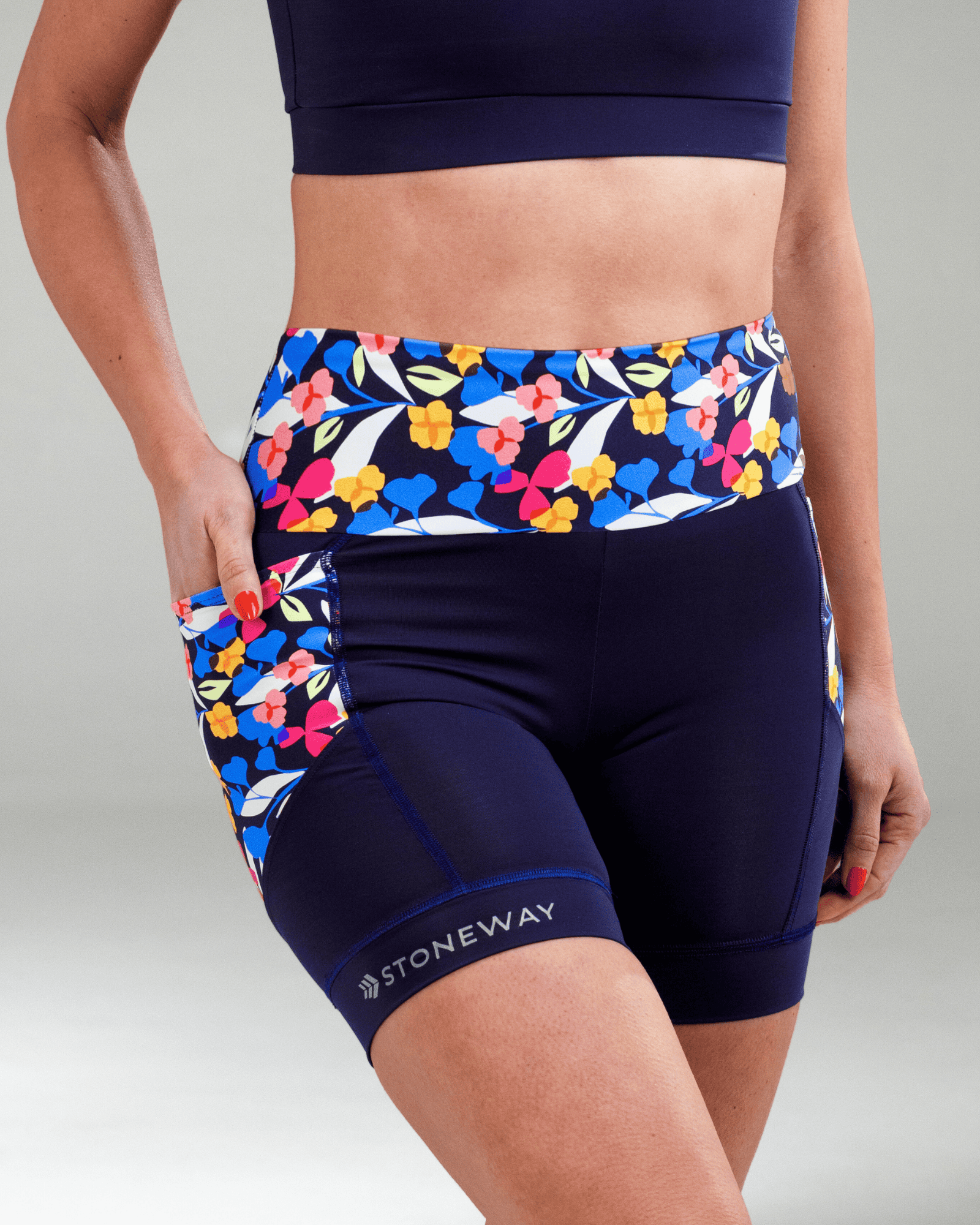 Bermuda Aquaflex EXTREME RUN V3 - Marinho + Estampa Santorini