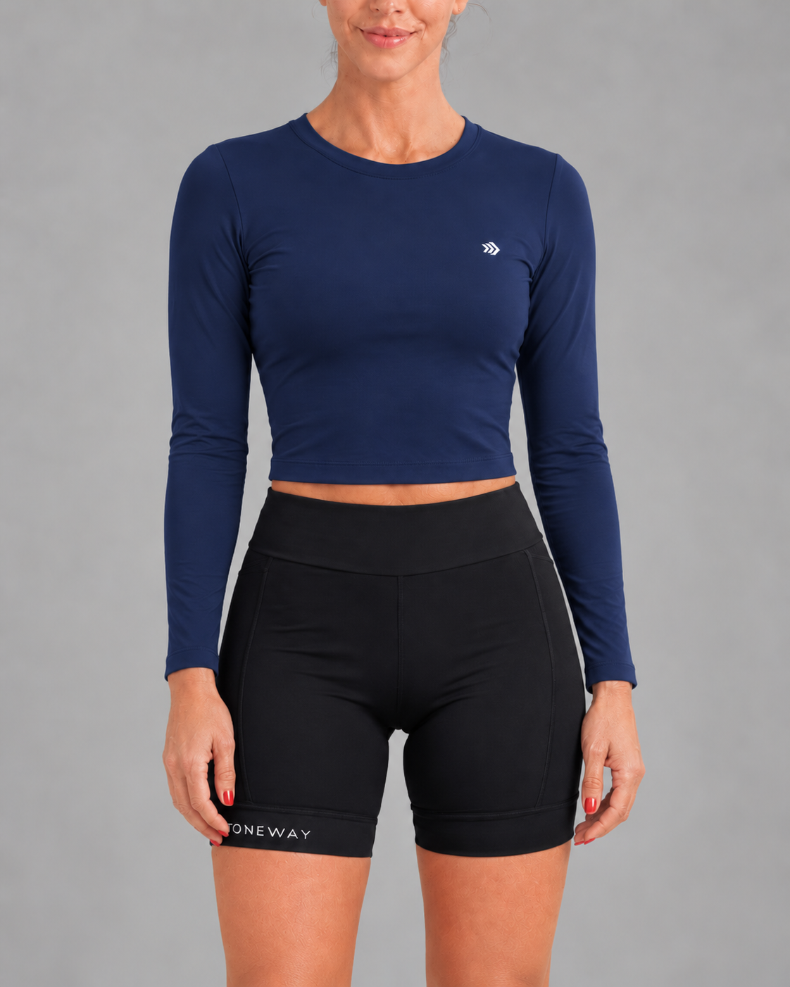 Blusa Cropped Senselight LAP Manga Longa – Azul Marinho