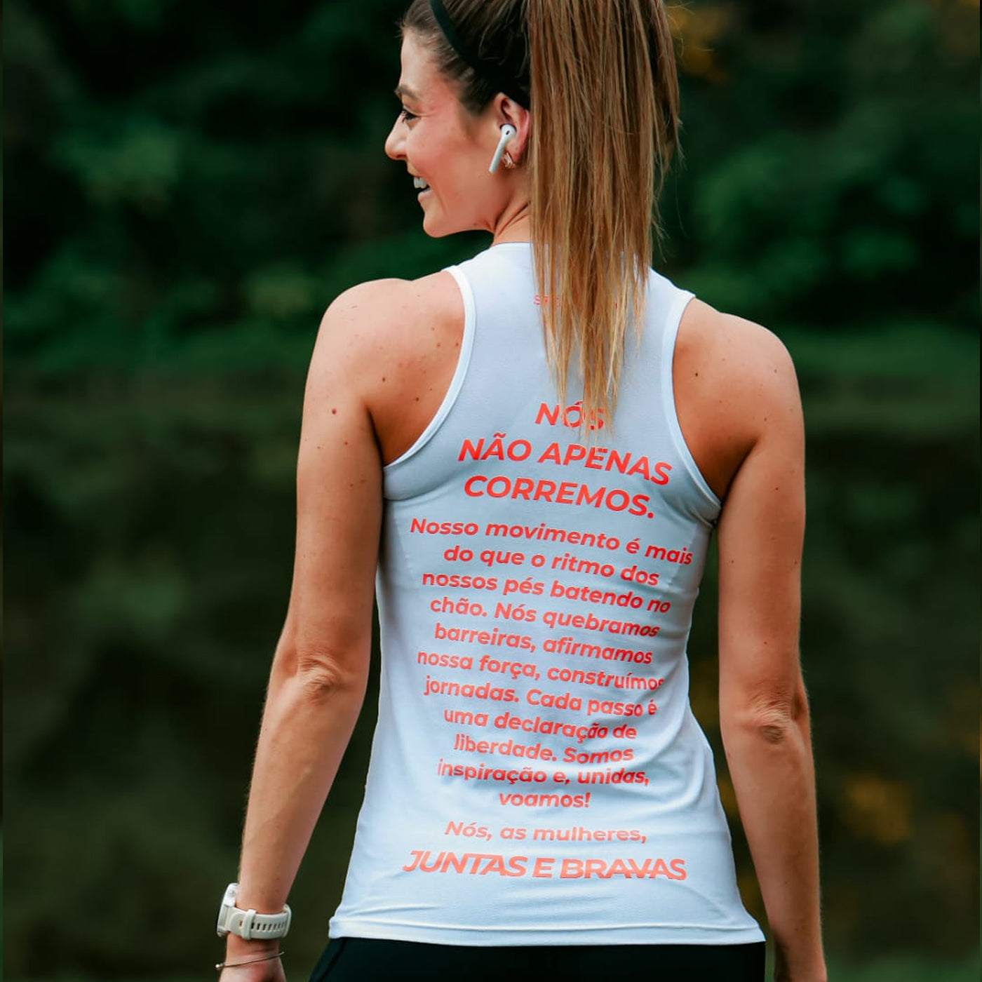 Regata Juntas e Bravas Flexdry ACTIVE - Branco + Laranja