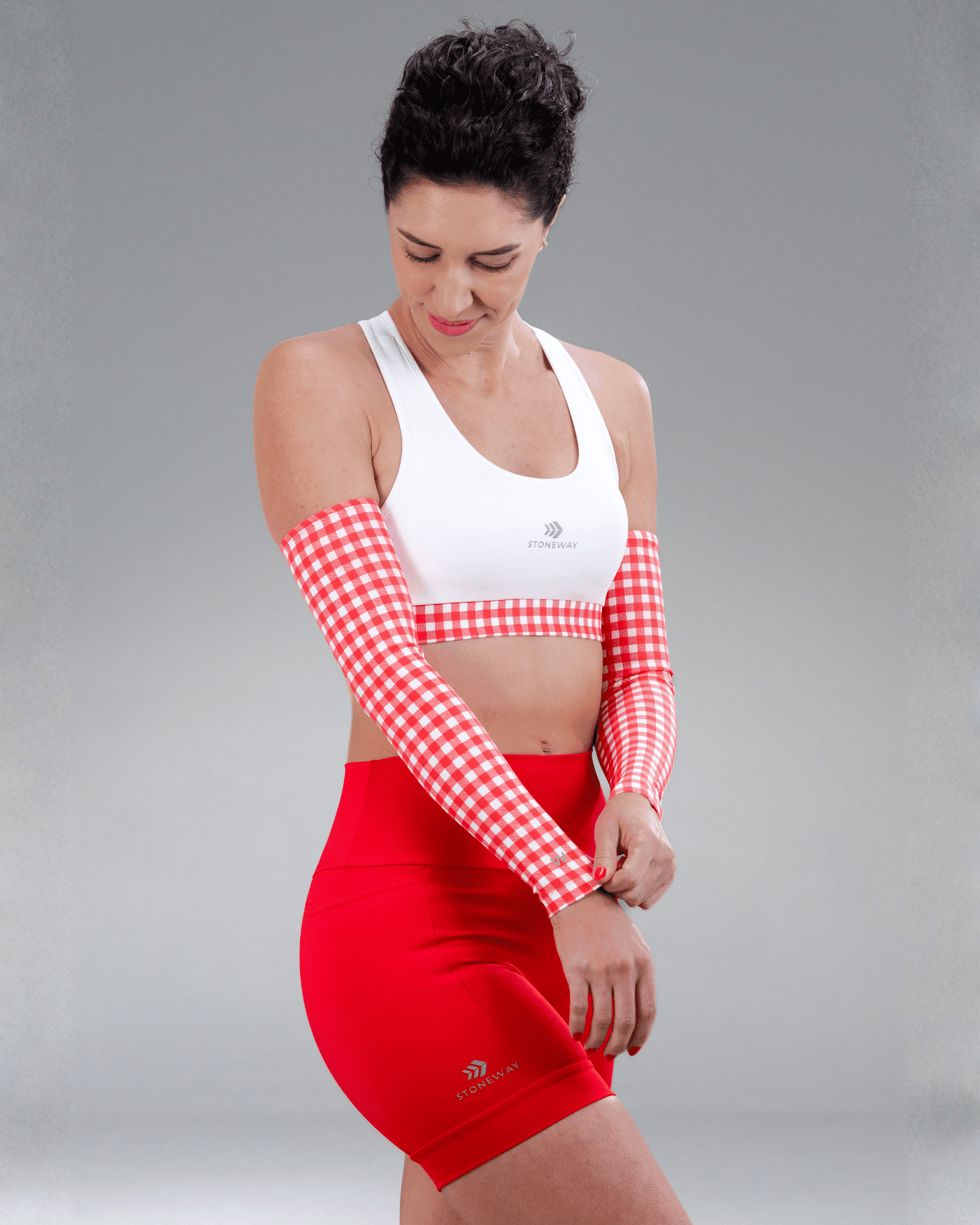 Manguito FITNESS - Estampa Vichy Cereja